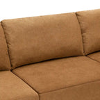 L-Shaped Modular Sectional Sofa, Grey/Brown/Beige, 5-Seat