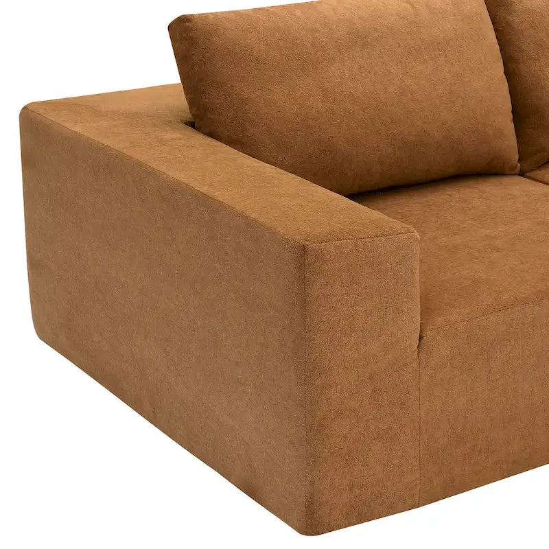 L-Shaped Modular Sectional Sofa, Grey/Brown/Beige, 5-Seat
