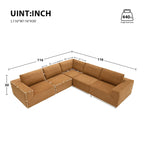 L-Shaped Modular Sectional Sofa, Grey/Brown/Beige, 5-Seat