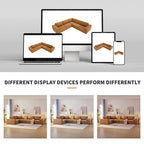 L-Shaped Modular Sectional Sofa, Grey/Brown/Beige, 5-Seat