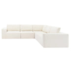 L-Shaped Modular Sectional Sofa, Grey/Brown/Beige, 5-Seat