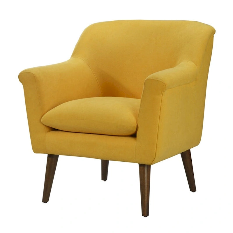 Aquamarine Teal / Steel Gray / Yellow Mid-Century Accent Armchair, Woven Fabric, Single Seat
