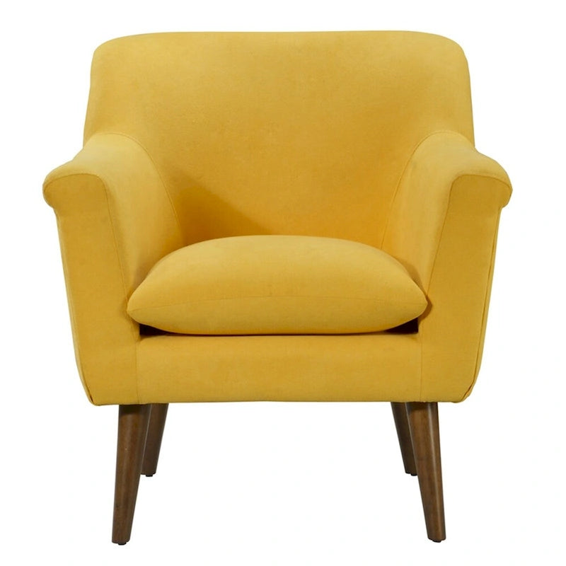 Aquamarine Teal / Steel Gray / Yellow Mid-Century Accent Armchair, Woven Fabric, Single Seat