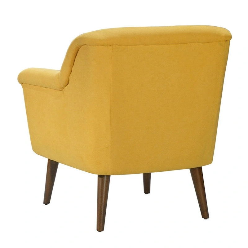 Aquamarine Teal / Steel Gray / Yellow Mid-Century Accent Armchair, Woven Fabric, Single Seat