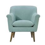 Aquamarine Teal / Steel Gray / Yellow Mid-Century Accent Armchair, Woven Fabric, Single Seat
