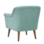 Aquamarine Teal / Steel Gray / Yellow Mid-Century Accent Armchair, Woven Fabric, Single Seat