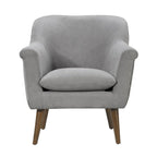 Aquamarine Teal / Steel Gray / Yellow Mid-Century Accent Armchair, Woven Fabric, Single Seat