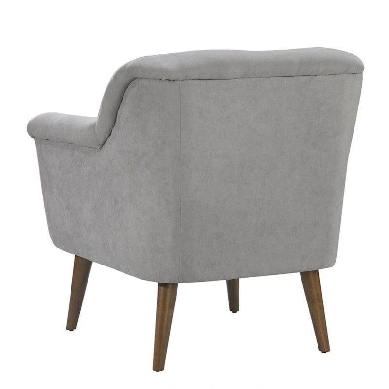 Aquamarine Teal / Steel Gray / Yellow Mid-Century Accent Armchair, Woven Fabric, Single Seat