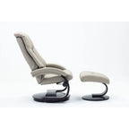 Espresso / Putty / Camel Top-Grain Leather Recliner Chair with Ottoman, Single Seat