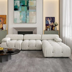 104  L-Shaped Sectional Sofa,Minimalist Velvet Sofas Couches with Reversible Chaise Ottoman