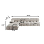 L-Shaped Velvet Sectional Sofa with Reversible Chaise Ottoman, 4-Seat, Multiple Colors
