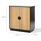 Black & Natural Bamboo 2-Door Accent Cabinet