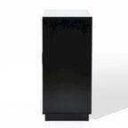 Black & Natural Bamboo 2-Door Accent Cabinet
