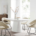 White / Black High Gloss Oval Dining Table, Seats 6