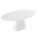 White / Black High Gloss Oval Dining Table, Seats 6