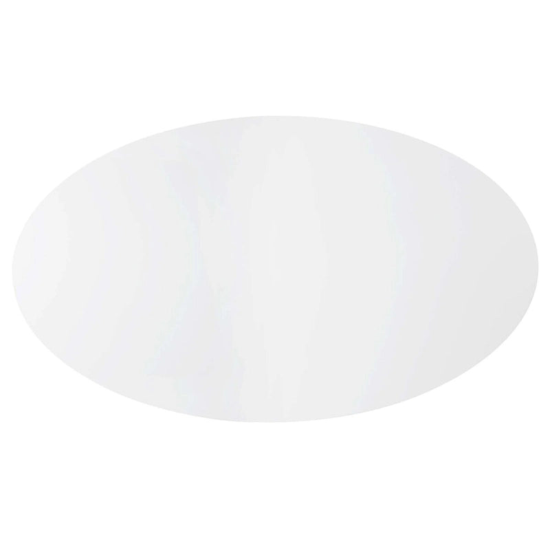 White / Black High Gloss Oval Dining Table, Seats 6