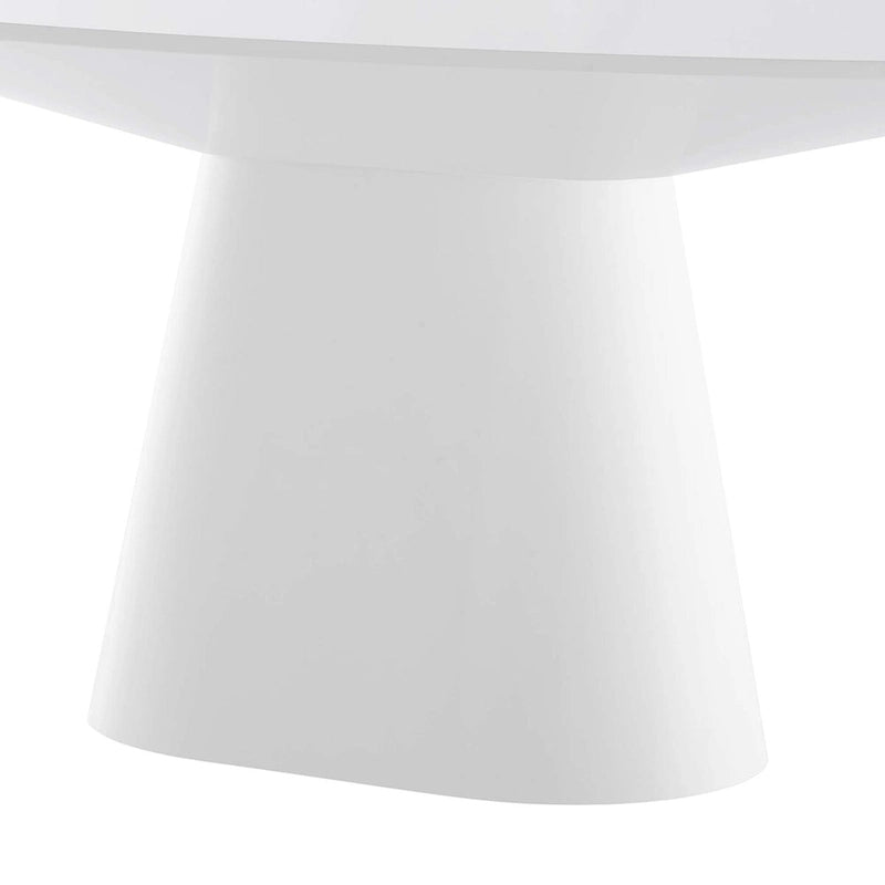 White / Black High Gloss Oval Dining Table, Seats 6