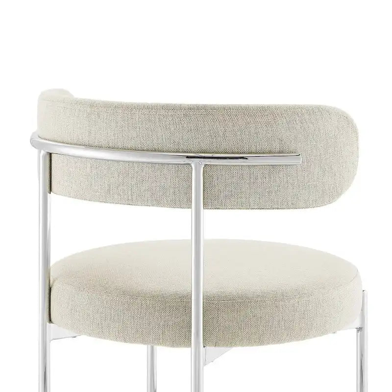 Grey/Beige Fabric Dining Side Chair, Set of 2
