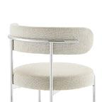 Grey/Beige Fabric Dining Side Chair, Set of 2