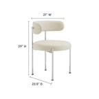 Grey/Beige Fabric Dining Side Chair, Set of 2