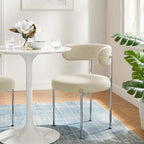 Grey/Beige Fabric Dining Side Chair, Set of 2