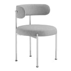 Grey/Beige Fabric Dining Side Chair, Set of 2