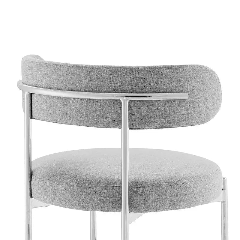 Grey/Beige Fabric Dining Side Chair, Set of 2