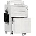 White / Black High-Gloss 3-Drawer Rolling File Cabinet, Locking, 1-Person