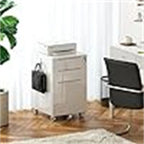 White / Black High-Gloss 3-Drawer Rolling File Cabinet, Locking, 1-Person
