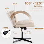 Chaise pivotante sans accoudoirs beige, une place