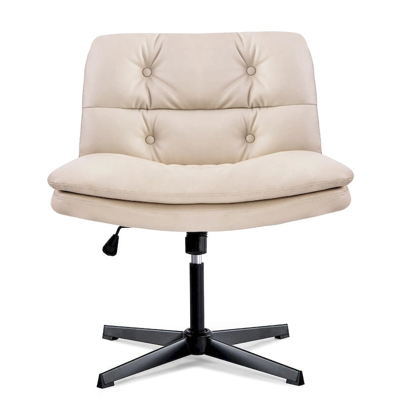Chaise pivotante sans accoudoirs beige, une place