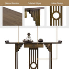 Brown Classic-Style Console Table with Drawer and Bottom Shelf