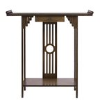 Brown Classic-Style Console Table with Drawer and Bottom Shelf