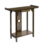 Brown Classic-Style Console Table with Drawer and Bottom Shelf