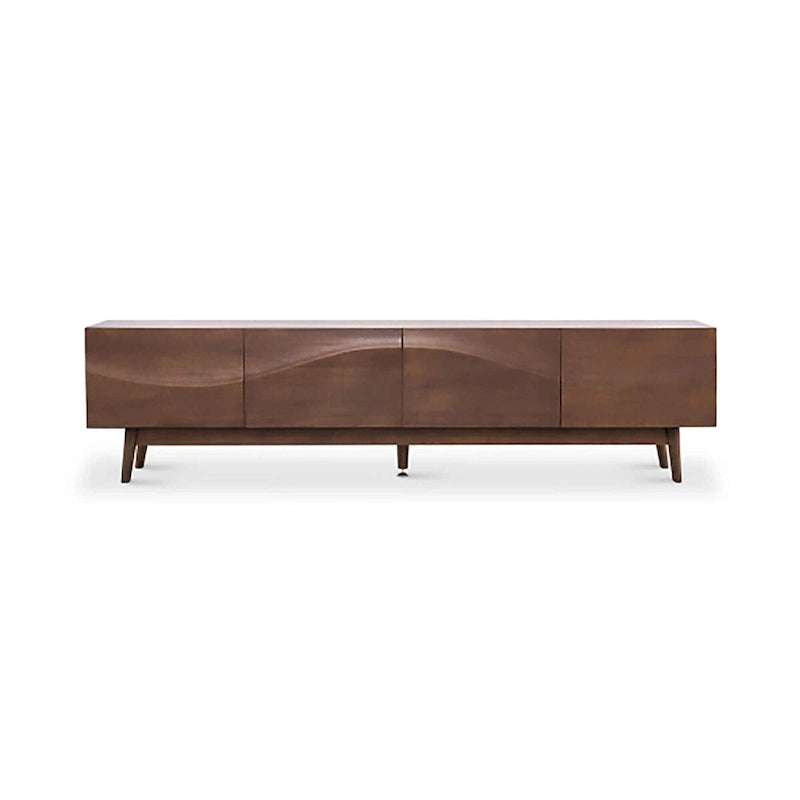 Brown 4-Door TV Stand, MDF, 3 Sizes, for 1–2 Person Household