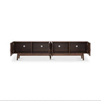 Brown 4-Door TV Stand, MDF, 3 Sizes, for 1–2 Person Household