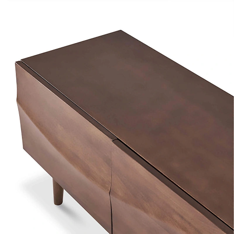 Brown 4-Door TV Stand, MDF, 3 Sizes, for 1–2 Person Household