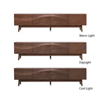 Brown 4-Door TV Stand, MDF, 3 Sizes, for 1–2 Person Household