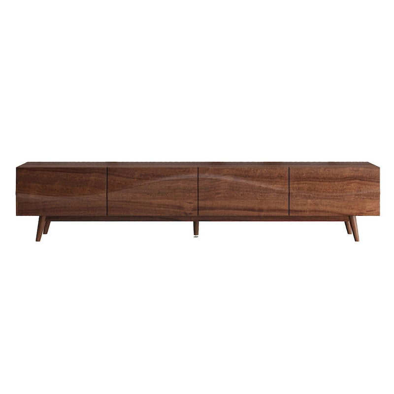 Brown 4-Door TV Stand, MDF, 3 Sizes, for 1–2 Person Household