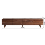 Brown 4-Door TV Stand, MDF, 3 Sizes, for 1–2 Person Household