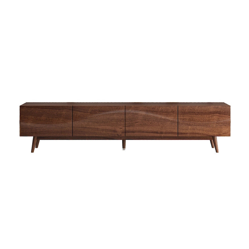 Brown 4-Door TV Stand, MDF, 3 Sizes, for 1–2 Person Household