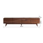 Brown 4-Door TV Stand, MDF, 3 Sizes, for 1–2 Person Household