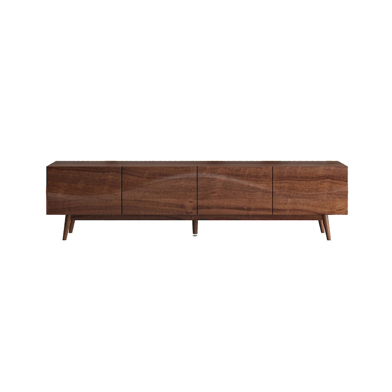 Brown 4-Door TV Stand, MDF, 3 Sizes, for 1–2 Person Household