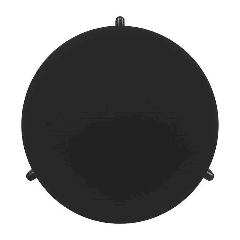 Black Round Coffee Table, Slab-Leg Style, Seats 1–4