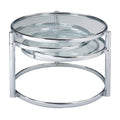 Clear Glass Chrome Coffee Table, Nesting, 3-Tier