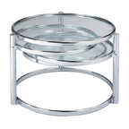 Clear Glass Chrome Coffee Table, Nesting, 3-Tier