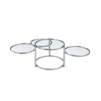 Clear Glass Chrome Coffee Table, Nesting, 3-Tier