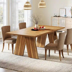 71  Large Dining Table for 6 People, Farmhouse Rectangular Dinner Table