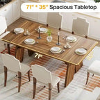 Brown Farmhouse Rectangular Dining Table, Seats 6-8