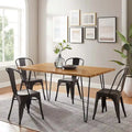 Ardor 60  Live Edge Acacia Wood Dining Table - Black Natural